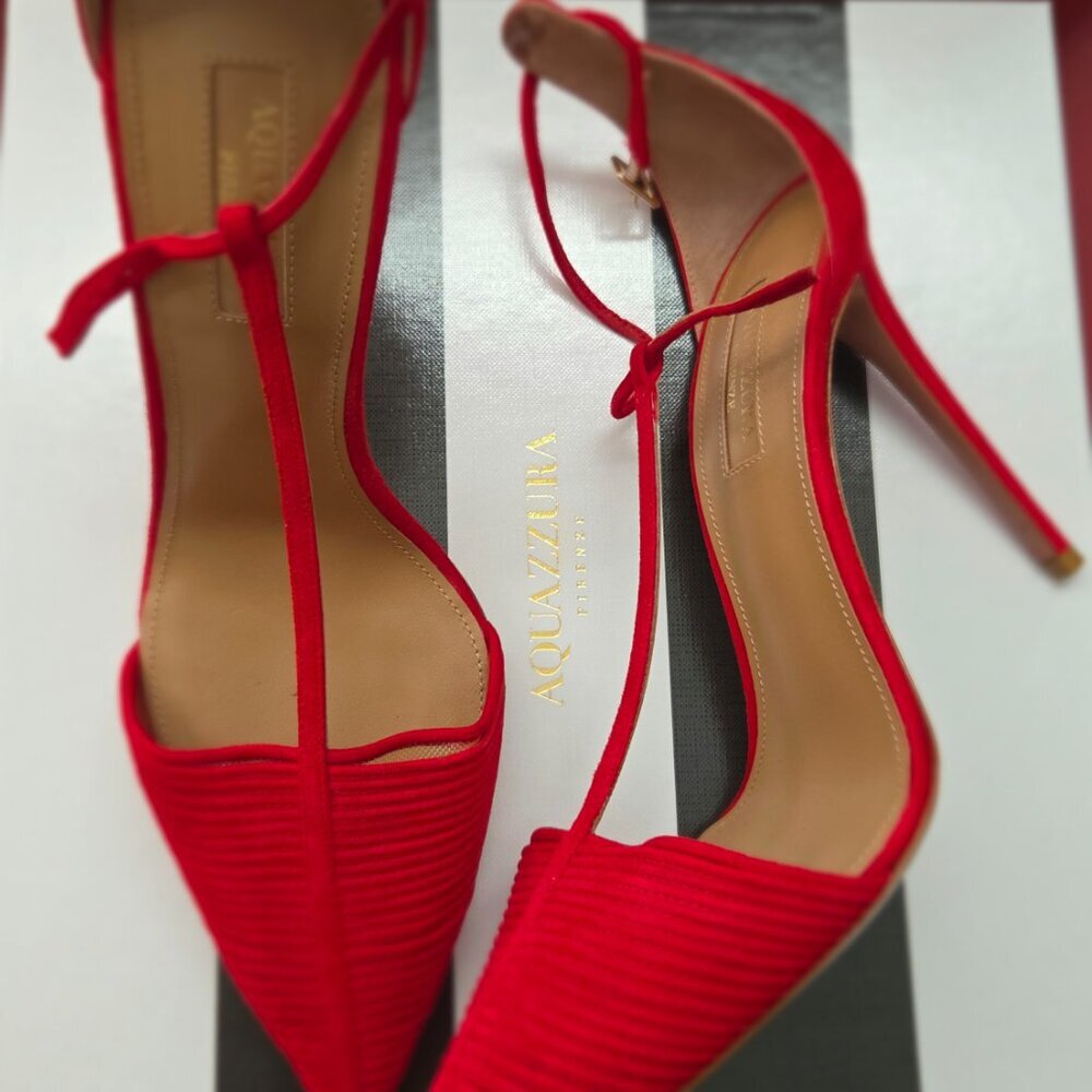 Aquazzura | Ritz Pump 105 | Carnation Red | Size 39/8.5 | Used